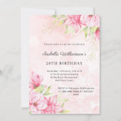 Invitation Rose gold floral élégant anniversaire (Devant)
