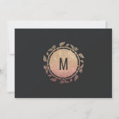 Invitation Rose Gold Floral Gold Parties scintillant Ombre En (Dos)
