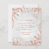 Invitation Rose Gold Floral Grey Serez-Vous Ma Fille Fleur (Dos)