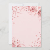 Invitation Rose Gold Floral Parties scintillant 30e Anniversa (Dos)