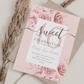 Invitation Rose Gold Floral & Parties scintillant Sweet 16 Sc