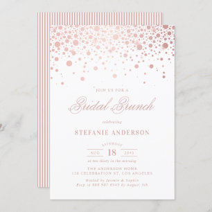 Invitation rose Gold Foil Confetti Bridal Brunch