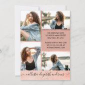 Invitation Rose Gold Foil Halo Photo Collage Graduation (Dos)