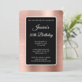 Invitation Rose Gold Foil noir et blanc 30e anniversaire (Debout devant)