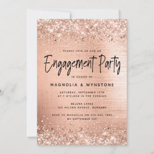 Invitation Rose Gold Foil Parties scintillant