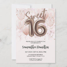 Rose Gold Foil Sweet 16 Anniversaires Balloons Par
