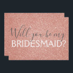 Invitation Rose Gold Foil Vingt et un 21e anniversaire<br><div class="desc">Rose Rose Gold Faux Parties scintillant et Sparkle Elegant Serez-vous ma demoiselle d'honneur? Invitation.</div>