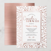 Invitation Rose Gold Frame Couples Douche, couleur changeable (Devant / Derrière)