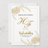 Invitation Rose Gold Frame Elégant Livre blanc moderne Nikah (Dos)