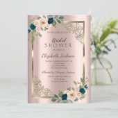 Invitation Rose Gold Frame Rose Gold Fête des mariées (Debout devant)