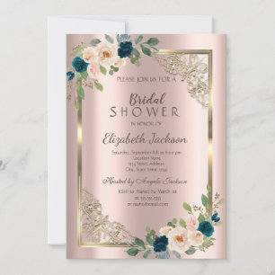 Invitation Rose Gold Frame Rose Gold Fête des mariées