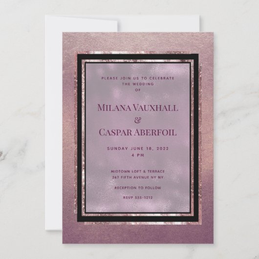 Invitation Rose Gold Gallery Mariage et fête (Devant)