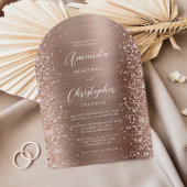 Invitation Rose Gold Glam brossé Parties scintillant métal Ma