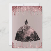 Invitation Rose Gold Glam Parties scintillant étincelle douce (Dos)