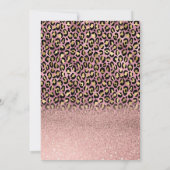 Invitation Rose Gold Glitter Border Leopard Quinceañera (Dos)