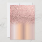 Invitation Rose Gold Glitter Diamants Mariage Anniversaire (Dos)