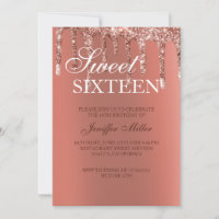 Rose Gold Glitter Drips