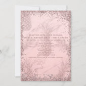 Invitation Rose Gold Glitter Mariage Tropical Ananas Rose Cla (Devant)
