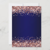 Invitation Rose Gold Glitter Navy Blue Ombre Christmas Party (Dos)