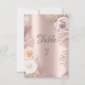 Invitation Rose Gold Glitter Ombre Bohème Fleurs Élégantes (Dos)
