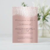Invitation Rose Gold Gris Pailleté Marbre Confetti Élégant VI (Debout devant)