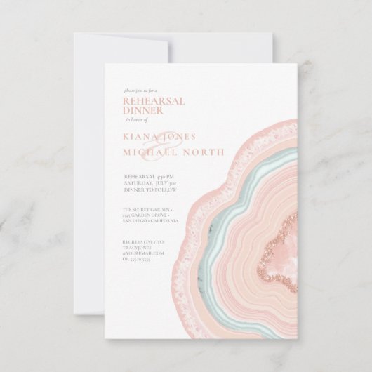 Invitation Rose Gold ID647 de la répétition de Parties scinti (Devant)