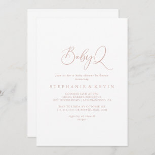 Invitation Rose Gold Idyllic BabyQ Baby shower Barbecue