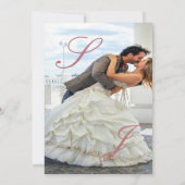 Invitation Rose Gold Ivory Floral Monogram Photo Wedding (Dos)