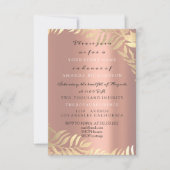 Invitation Rose Gold Jungle Rose Gold Élégante Mariage Annive (Devant)