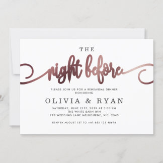 Invitation Rose Gold la veille