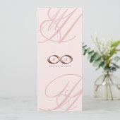 Invitation Rose Gold Love Infinity Hand Clasp Mariage Invitat (Debout devant)