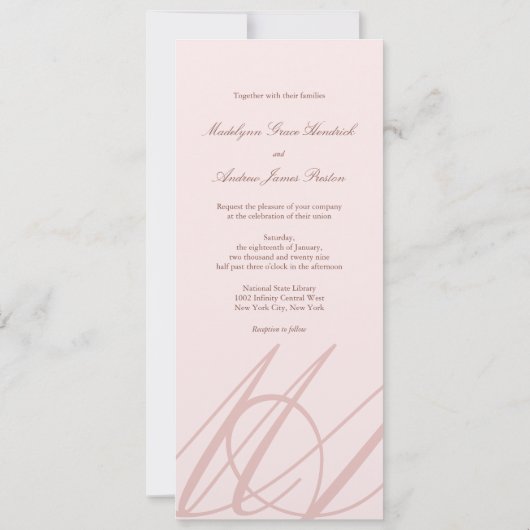 Invitation Rose Gold Love Infinity Hand Clasp Mariage Invitat (Dos)