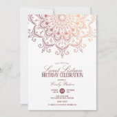 Invitation Rose Gold Mandala Sweet 16 Party (Devant)