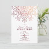 Invitation Rose Gold Mandala Sweet 16 Party (Debout devant)