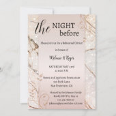 Invitation Rose Gold Marble Floral Rehearsal Dinner (Devant)
