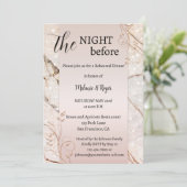 Invitation Rose Gold Marble Floral Rehearsal Dinner (Debout devant)