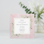 Invitation Rose Gold Marble Mariage de verdure (Debout devant)