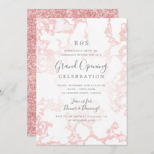 Invitation Rose Gold Marble Parties scintillant Corporate Gra