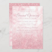 Invitation Rose Gold Marble Parties scintillant Corporate Gra (Devant / Derrière)