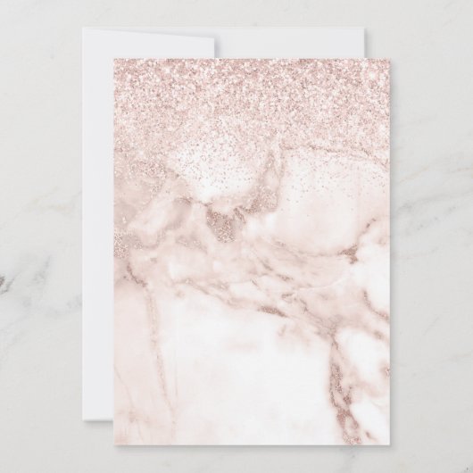 Invitation Rose  Gold Marble Parties scintillant Mariage élég (Dos)