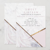 Invitation Rose Gold Marble Tourbillon Rougeur Rose Bronze Sw (Devant / Derrière)