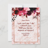 Invitation Rose Gold Marbre Seras-tu ma Matrone d'Honneur (Dos)