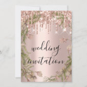 Invitation Rose Gold Mariage de la Parties scintillant de la (Devant)