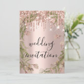 Invitation Rose Gold Mariage de la Parties scintillant de la (Debout devant)