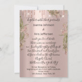 Invitation Rose Gold Mariage de la Parties scintillant de la (Dos)