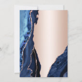 Invitation Rose Gold Marine Blue Agate 18e anniversaire (Dos)