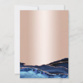 Invitation Rose Gold Marine Blue Agate Marbre 60e anniversair (Dos)