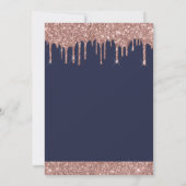 Invitation Rose Gold Marine Parties scintillant bleue N'impor (Dos)