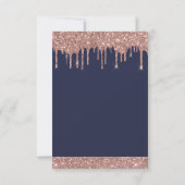 Invitation Rose Gold Marine Parties scintillant bleue N'impor (Dos)