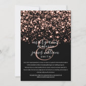 Invitation Rose Gold Midnight Glam Changé Mariage réduit (Devant)